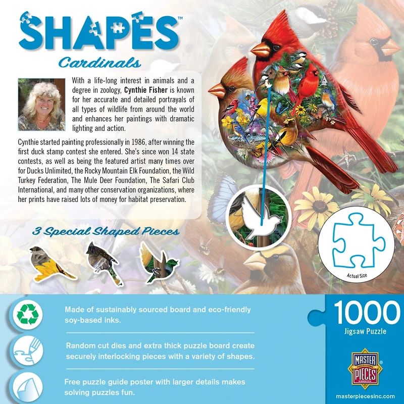 MasterPieces Contours - Cardinals 1000 Piece Shaped Jigsaw Puzzle
