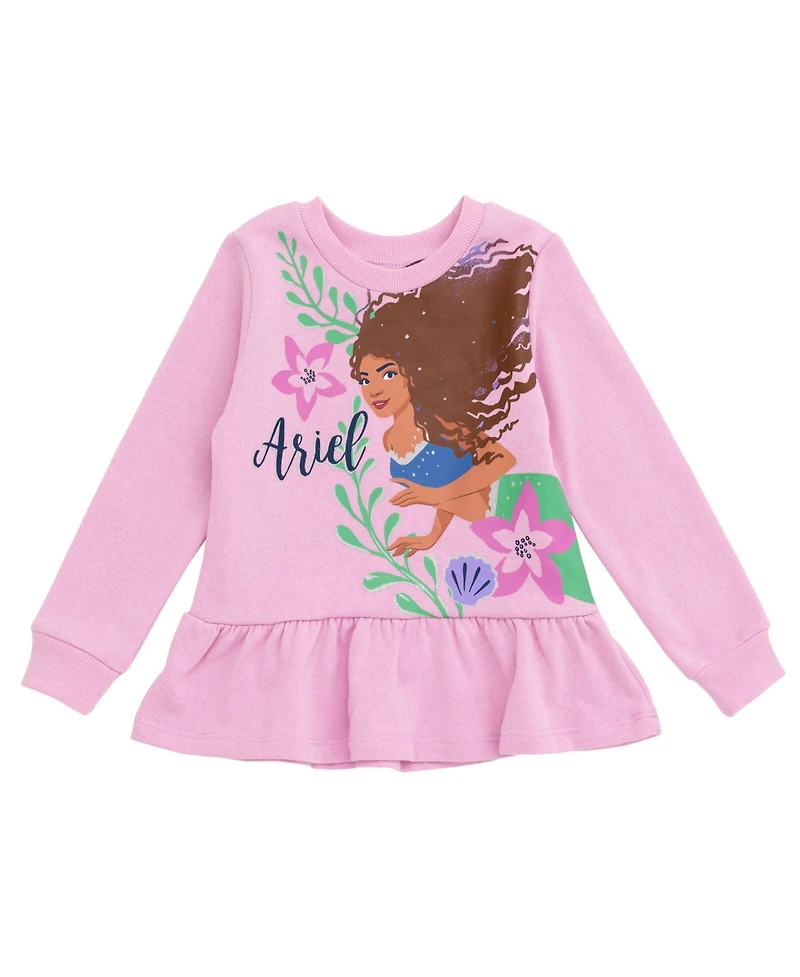 Disney Toddler Girls Junior Floral Sweatshirt and Leggings Outfit Set to (12 Months - 14-16)