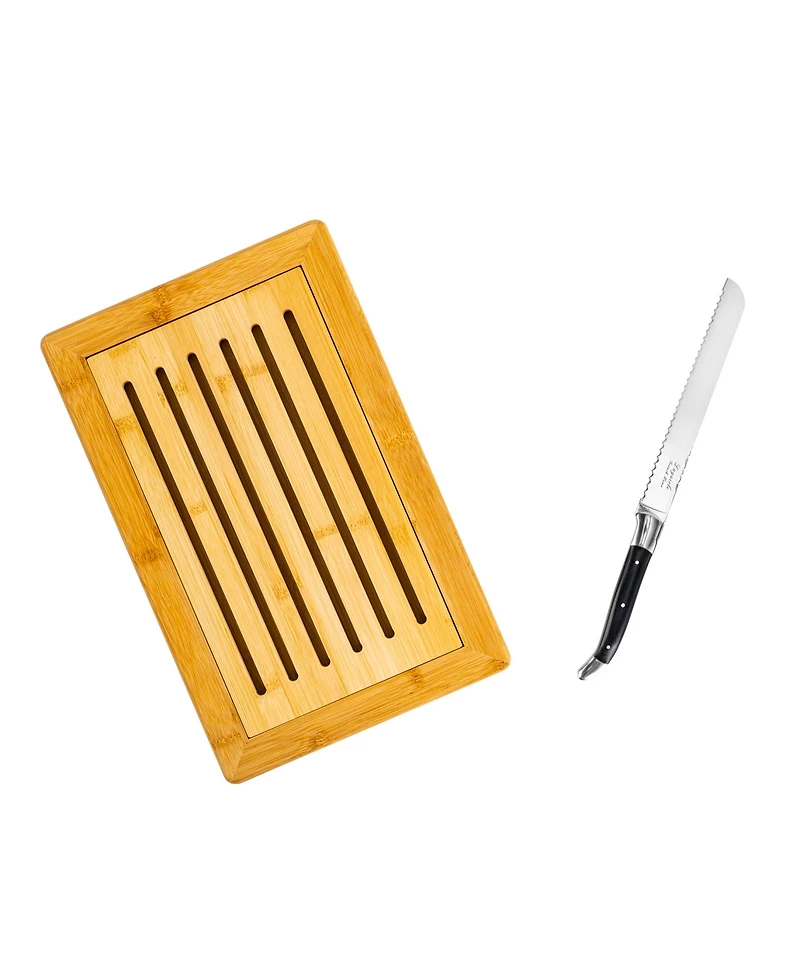 French Home Laguiole 2 Piece Pakkawood Bread Knife with Bread Board