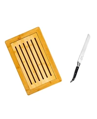 French Home Laguiole 2 Piece Pakkawood Bread Knife with Bread Board