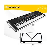 Vebreda 61-Key Electronic Keyboard Piano with 3 Teaching Modes Led Display and Dual Keyboard