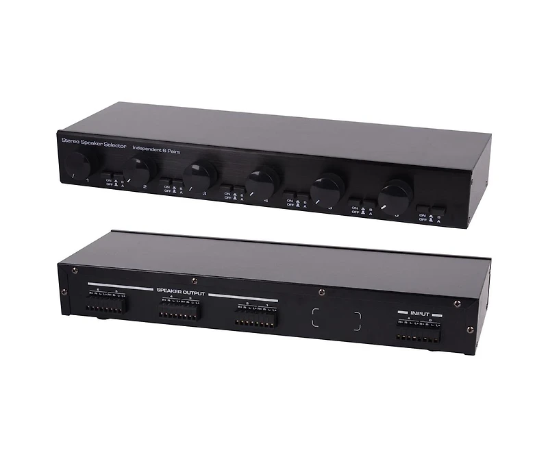 Pyle 4-Channel Stereo Speaker Selector with Volume Control