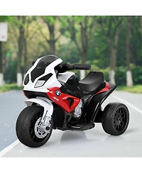 Gymax Kids Ride On Motorcycle Bmw Licensed 6V Electric 3 Wheels Bicycle w/ Music&Light Red