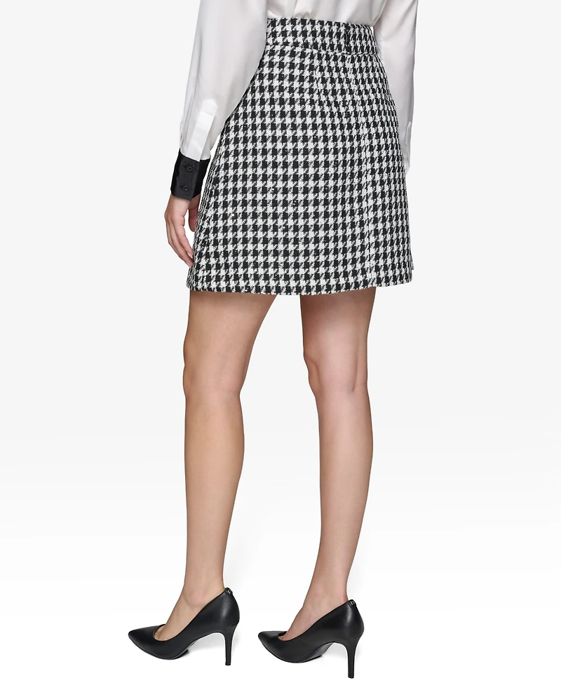 Karl Lagerfeld Paris Women's Houndstooth Miniskirt