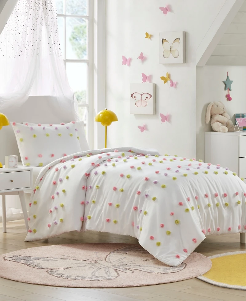 Mi Zone Kids Cora Pompom Clip Jacquard 3-Pc. Comforter Set, Full/Queen