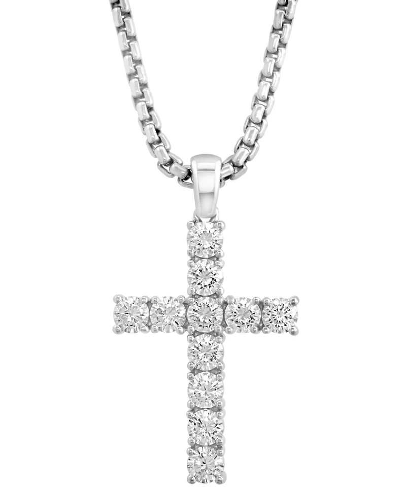 Effy Men's Zircon Cross 22" Pendant Necklace in Sterling Silver