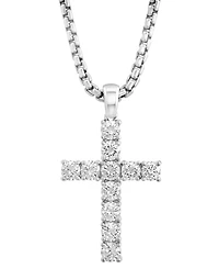 Effy Men's Zircon Cross 22" Pendant Necklace in Sterling Silver