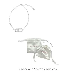 Adornia Silver Adjustable Cubic Zirconia Dancing Stone Bracelet