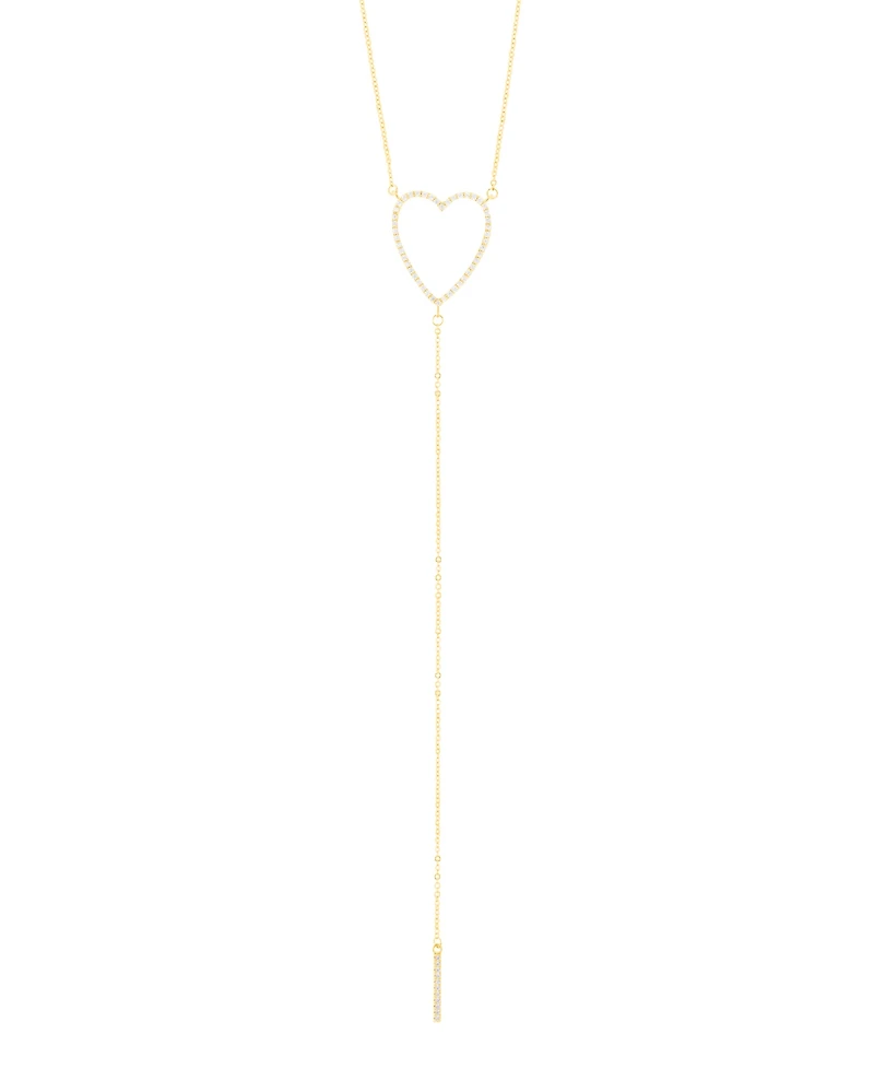 Adornia Gold Adjustable Cubic Zirconia Heart Y-Necklace
