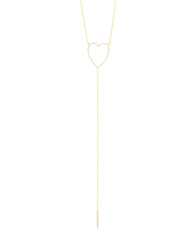 Adornia Gold Adjustable Cubic Zirconia Heart Y-Necklace