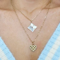 The Lovery Mother of Pearl Luxe Flower Charm 14K Gold 17 millimeters