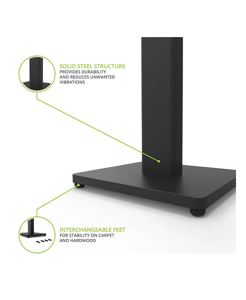 Kanto St 28" Universal Bookshelf Speaker Floor Stand - Pair (Black)