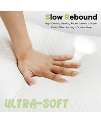 2Pack Shredded Memory Foam Bed Pillows Bamboo Rayon Cooling Cover 28''x18''