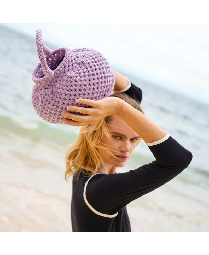 Purple Naga Macrame Bucket Bag