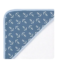 Hudson Baby Boys Plush Cotton Blend Hooded Bath Towel