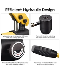 Yescom 10 Ton Hydraulic Knockout Punch Set 1/2" to 2" Conduit Hole Puncher Tool Kit - Yellow