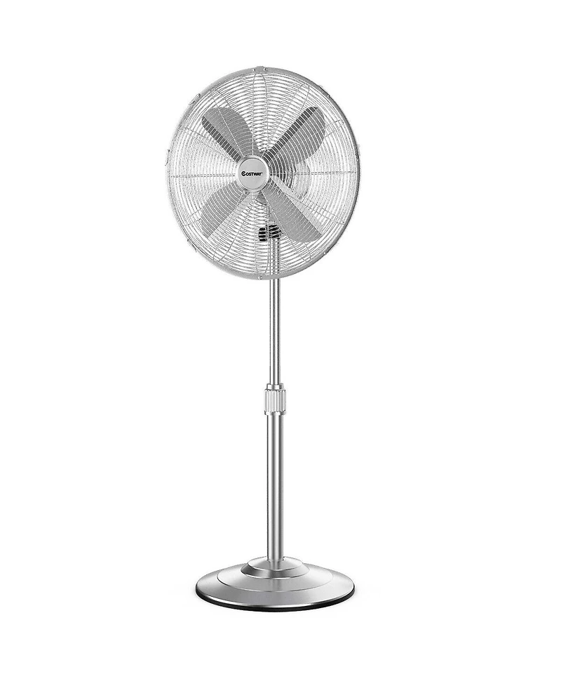Sugift 18 Inch Metal Adjustable Oscillating Pedestal Fan