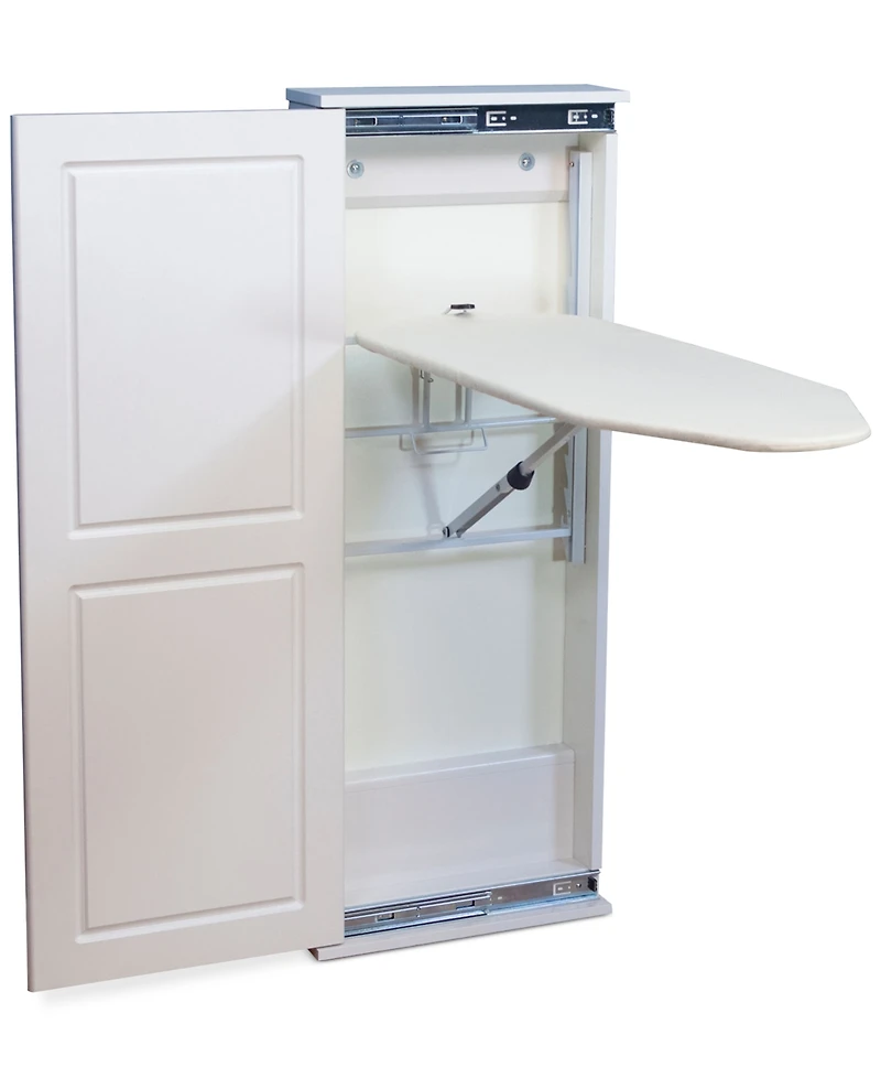Household Essentials Iron n Fold Wall Ironing Board Cabinet, White