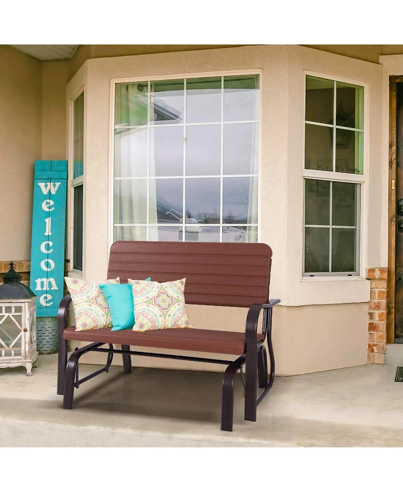 Outdoor Patio Swing Porch Rocker Glider Bench Loveseat Garden Seat Steel