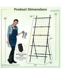 Sugift 74 Inch Tall Garden Trellis for Flower Vine Vegetable Fruit Pea