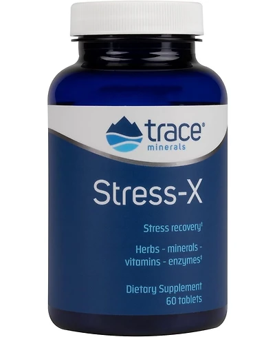 Trace Minerals | Stress-x Magnesium | Natural Stress Relief Dietary Supplement | Herbs, Minerals, Vitamins, Enzymes | Gluten Free | 60 tablets