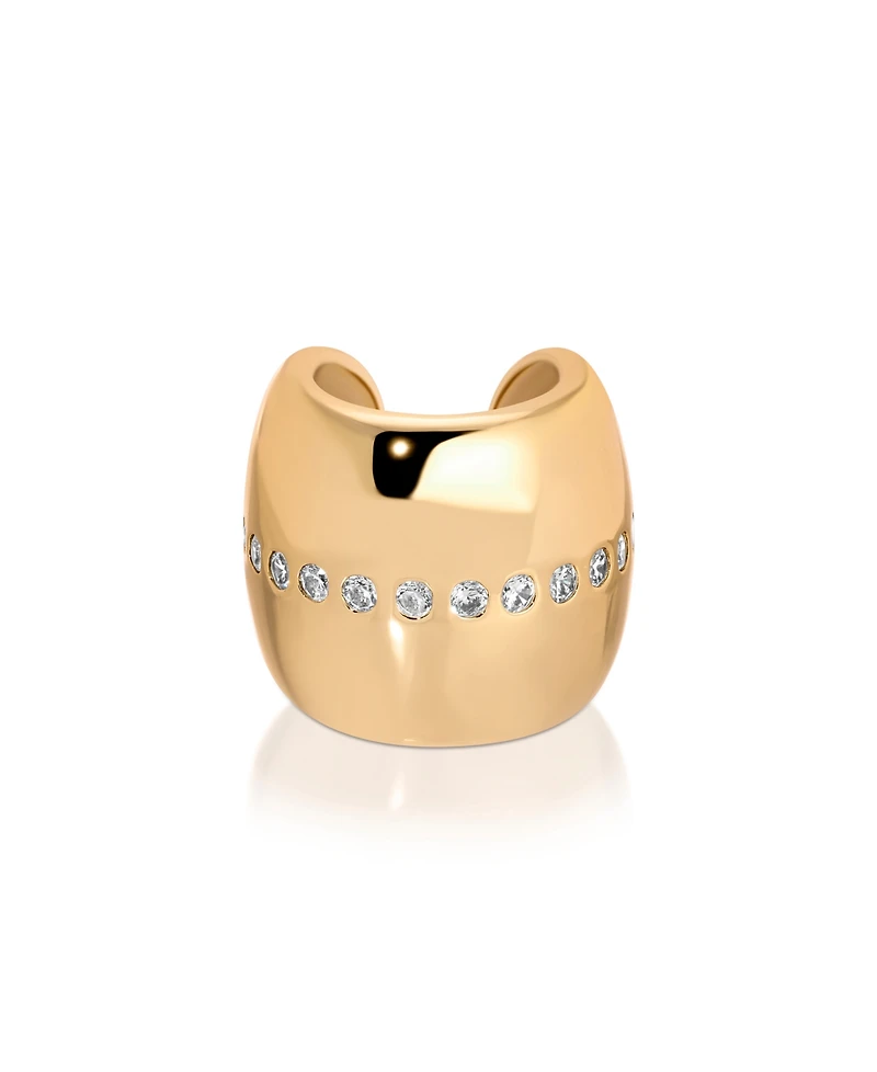 Ettika Center Crystal Line Chunky Cuff Earrings