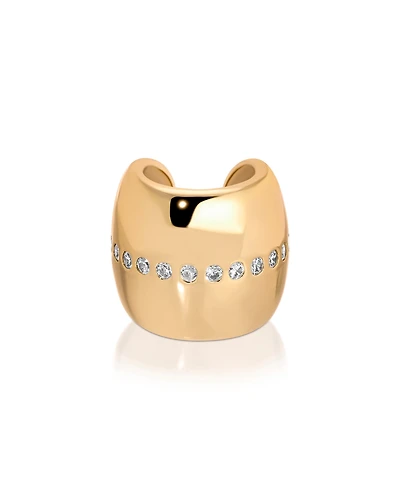 Ettika Center Crystal Line Chunky Cuff Earrings