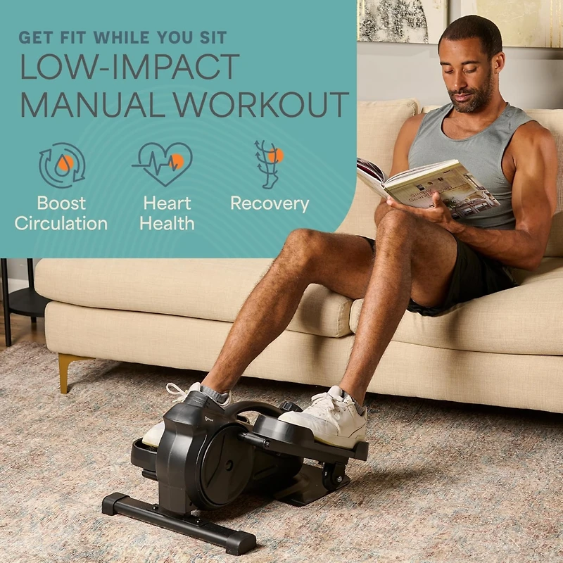 LifePro Under Desk Elliptical - Under Desk Pedal Exerciser to Strengthen Muscles and Build Cardiovascular Fitness