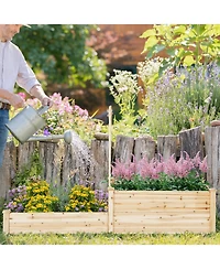 Raised Garden Bed with Trellis-Natural