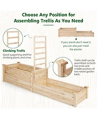 Raised Garden Bed with Trellis-Natural