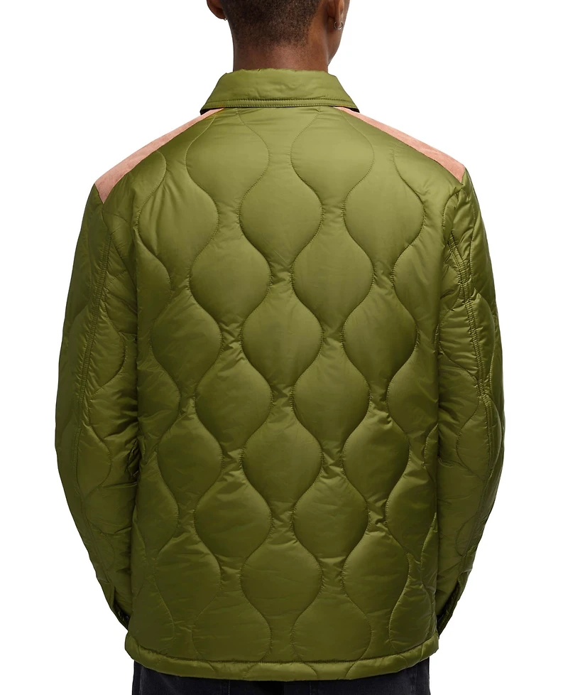 Scotch & Soda Ivik Padded Colorblocked Snap Front Shirt Jacket