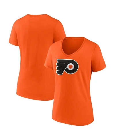 Fanatics Women's Orange Philadelphia Flyers Primary Logo Team V-Neck T-Shirt