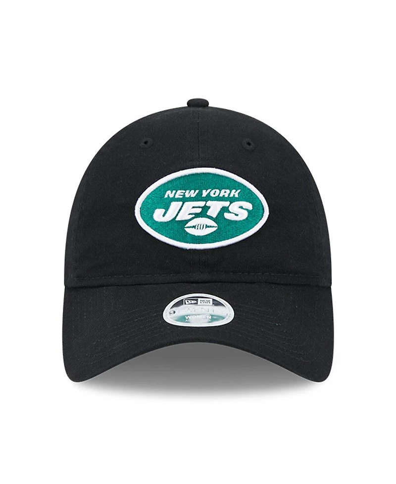 New Era Women's Black New York Jets Main Core Classic 2.0 9TWENTY Adjustable Hat