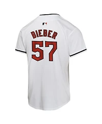 Nike Big Boys and Girls Shane Bieber White Cleveland Guardians Home Game Player Jersey