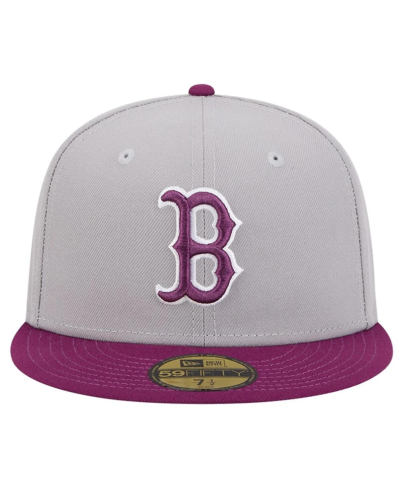 New Era Men's Gray/Purple Boston Red Sox Two-Tone Color Pack 59FIFTY Fitted Hat