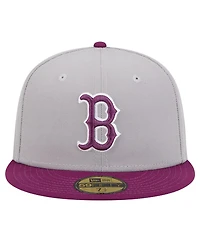 New Era Men's Gray/Purple Boston Red Sox Two-Tone Color Pack 59FIFTY Fitted Hat
