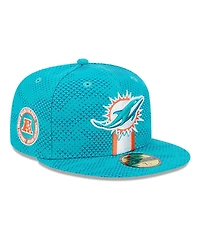 New Era Men's Aqua Miami Dolphins 2024 Sideline 59FIFTY Fitted Hat
