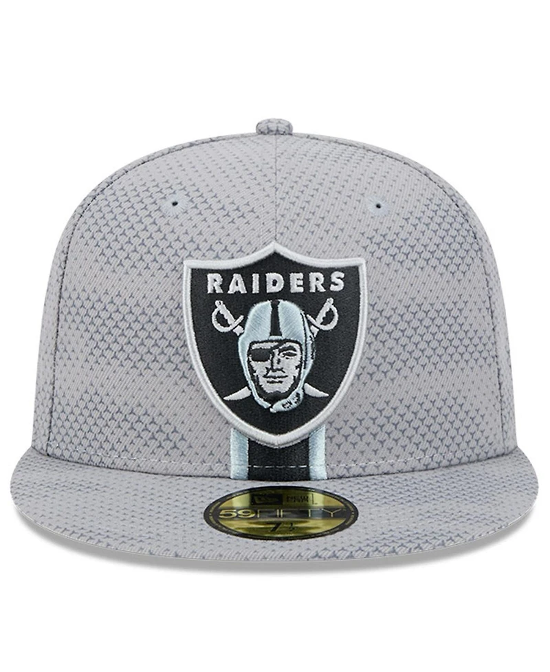 New Era Men's Gray Las Vegas Raiders 2024 Sideline 59FIFTY Fitted Hat