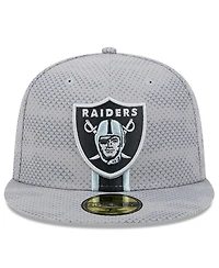 New Era Men's Gray Las Vegas Raiders 2024 Sideline 59FIFTY Fitted Hat