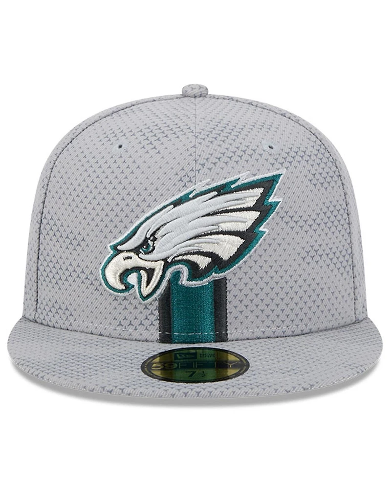 New Era Men's Gray Philadelphia Eagles 2024 Sideline 59FIFTY Fitted Hat