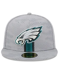 New Era Men's Gray Philadelphia Eagles 2024 Sideline 59FIFTY Fitted Hat