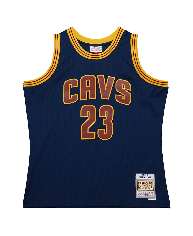 Mitchell & Ness Men's LeBron James Navy Cleveland Cavaliers 2015/16 Hardwood Classics Swingman Jersey