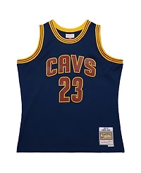 Mitchell & Ness Men's LeBron James Navy Cleveland Cavaliers 2015/16 Hardwood Classics Swingman Jersey