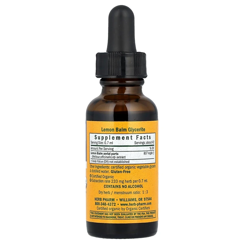 Herb Pharm Lemon Balm Alcohol-Free