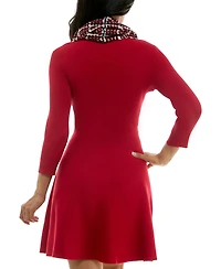 Bcx Juniors' Scarf Fit & Flare Sweater Dress