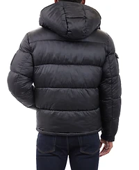 Michael Kors Men's Heavyweight Metallic Finish Hooded Puffer Jacket