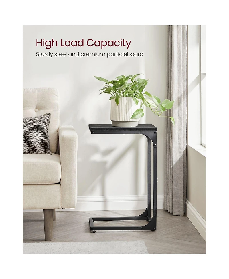 Set of 2 C-Shaped End Tables for Sofa or Bedside Use Compact Spaces