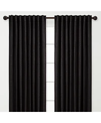 Chanasya Premium 2-Panel Classy Embossed Leaf Textured Curtains - Back Tab