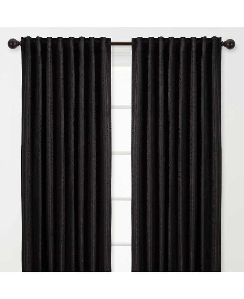 Chanasya Premium 2-Panel Classy Embossed Floral Textured Curtains - Back Tab, Ring Tab for Windows Living Room Bedroom