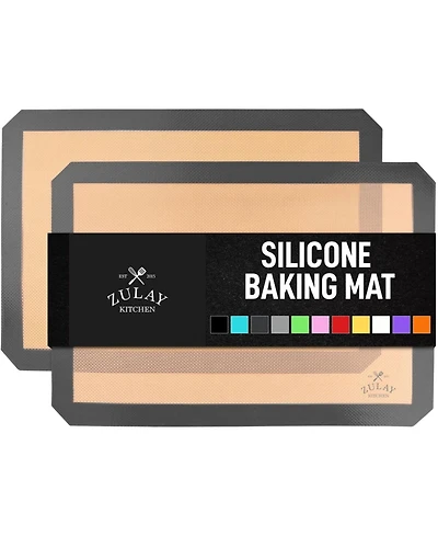 Zulay Kitchen (2 Pack) Silicone Baking Mat Sheet Set - Reusable Baking Mat Nonstick
